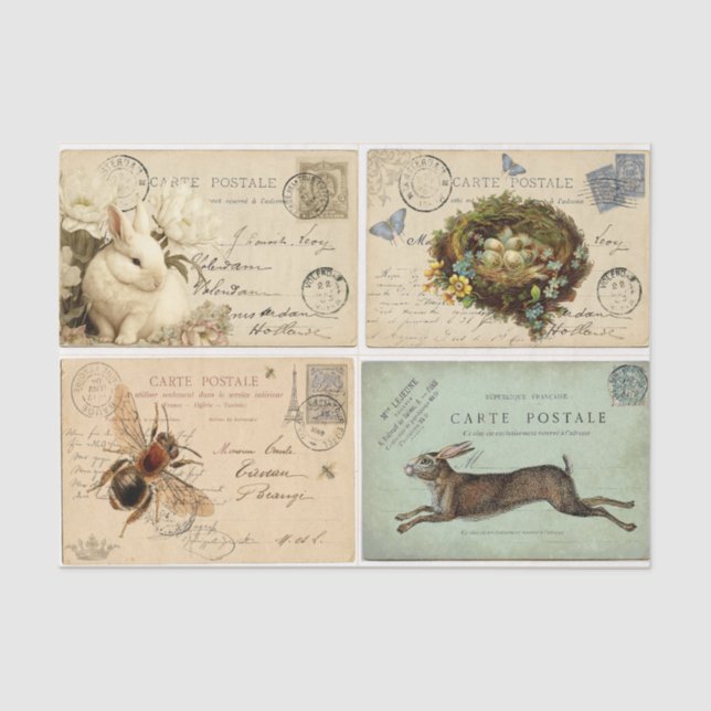 Papel De Seda Cartões postais Paris (Frente )