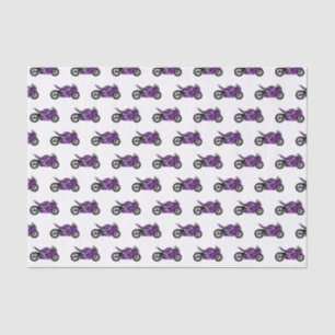 Papel De Seda Cartografia de motocicletas de esporte roxo