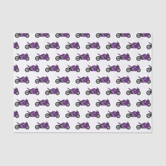 Papel De Seda Cartografia de motocicletas de esporte roxo (Frente )