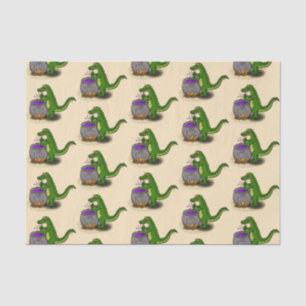 Papel De Seda Cartografia engraçada do cozinhar de jacaré verde