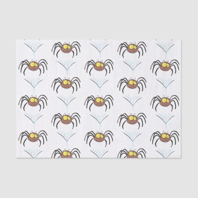 Papel De Seda Cartografia engraçada e fofa da aranha (Frente )