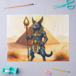 Papel De Seda Cartoon Anubis - Deus Egípcio do Pós-Vida