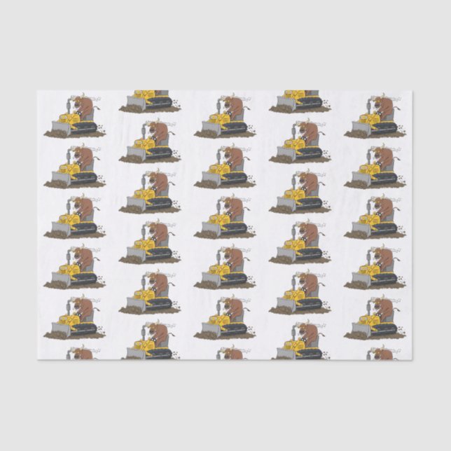 Papel De Seda Cartoon buldozer engraçado (Frente )