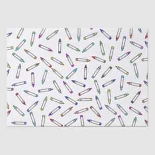 Papel De Seda Cartoon Crayon Pattern