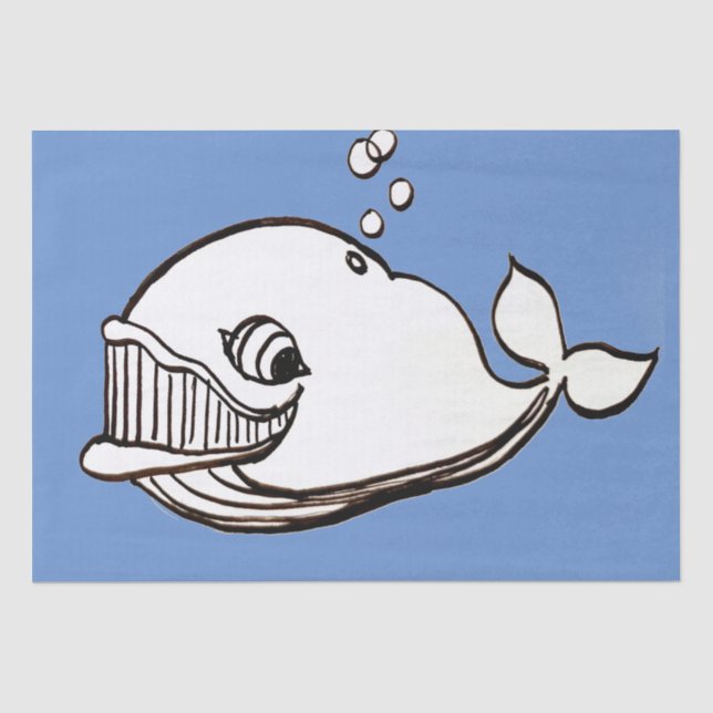 Papel De Seda Cartoon de baleia (Frente )