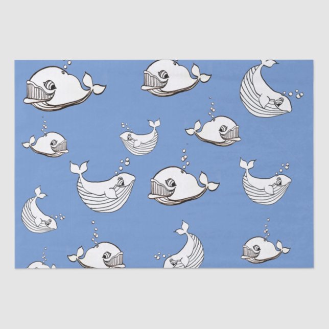 Papel De Seda Cartoon de baleia (Frente )