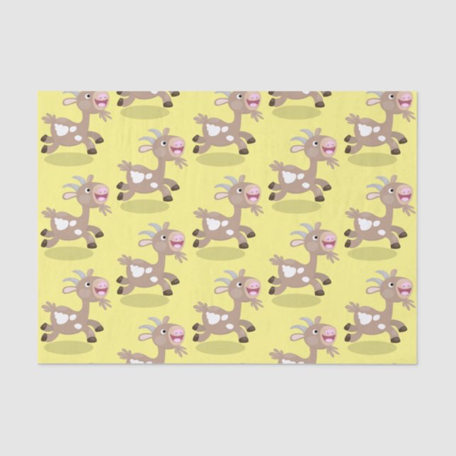 Papel De Seda Cartoon de cabra feliz e bonito (Frente )