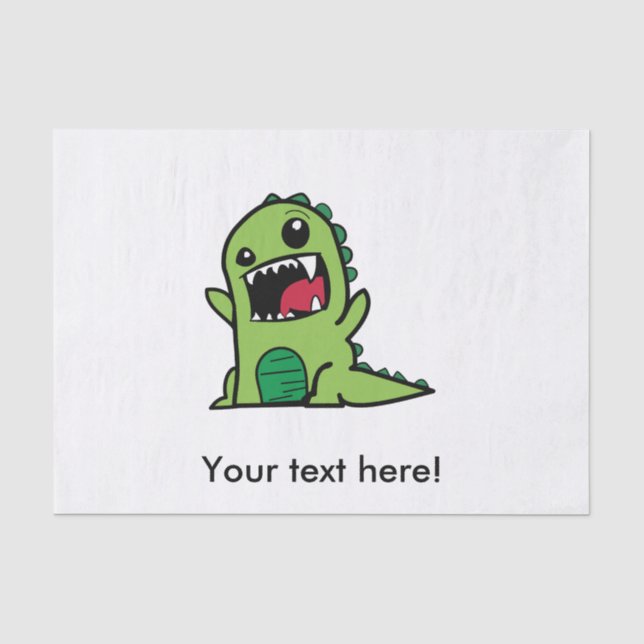 Papel De Seda Cartoon de dinossauro bebê (Frente )