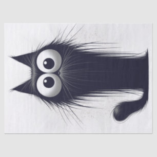 Papel De Seda Cartoon de Gato Negro Whimsso