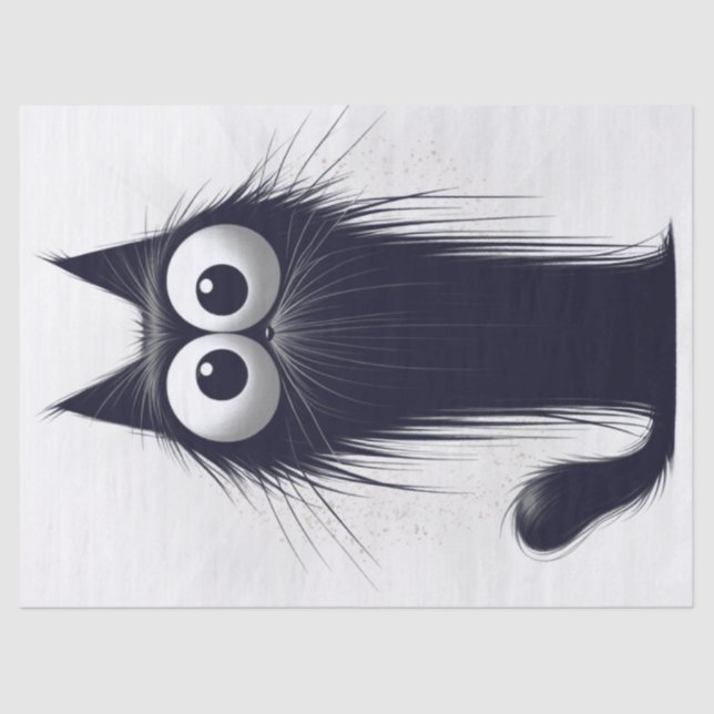 Papel De Seda Cartoon de Gato Negro Whimsso (Frente )