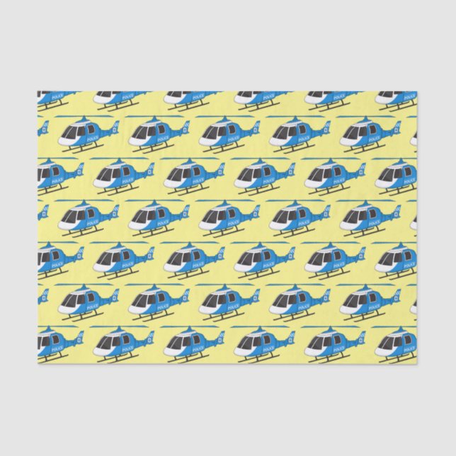 Papel De Seda Cartoon de helicóptero do Departamento de Polícia (Frente )