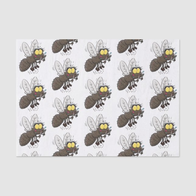 Papel De Seda Cartoon de insetos com mosca espinhenta (Frente )