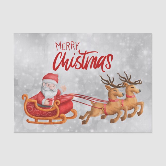 Papel De Seda Cartoon de Natal do Papai Noel (Frente )