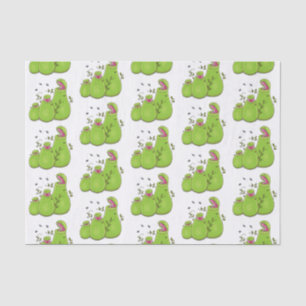 Papel De Seda Cartoon de plantas carnívoras verdes e engraçadas
