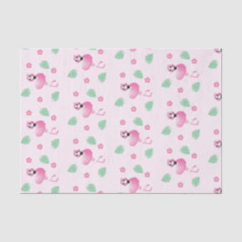 Papel De Seda Cartoon Flamingo Tropical Flowers Padrão Rosa
