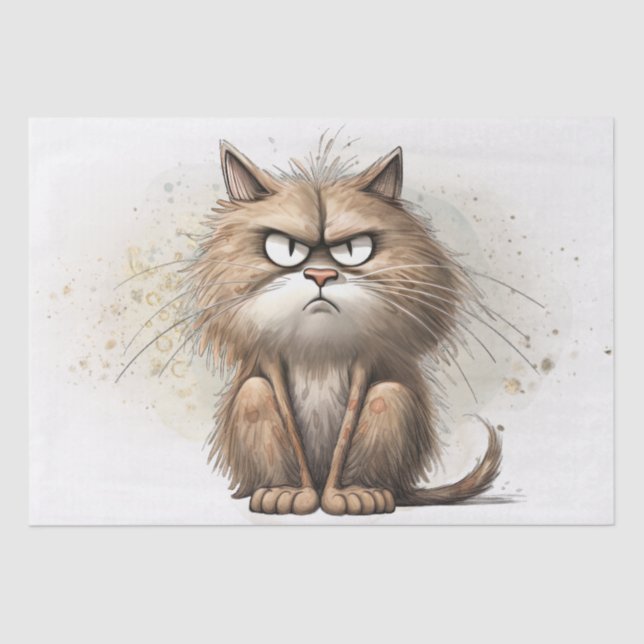 Papel De Seda Cartoon Gato Engraçado (Frente )