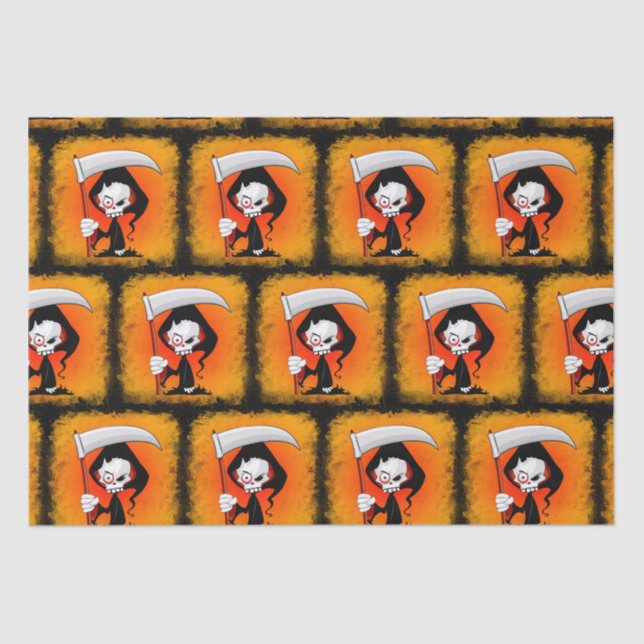 Papel De Seda Cartoon Grim Reaper Assustador (Frente )