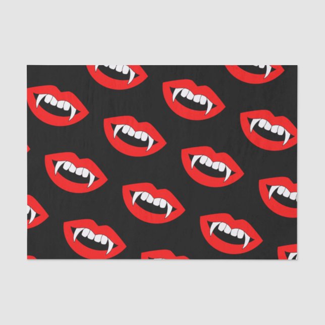 Papel De Seda Cartoon Monster Vampire Lábios afiadas Dentes Pres (Frente )