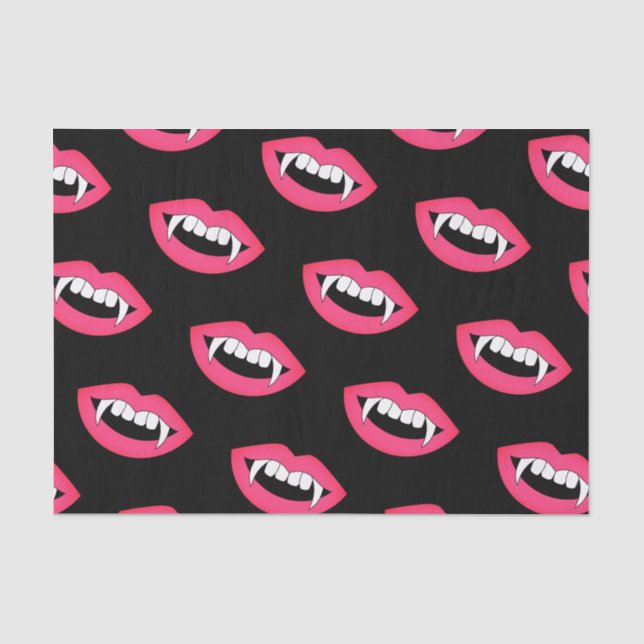 Papel De Seda Cartoon Monster Vampire Lábios afiadas Dentes Pres (Frente )
