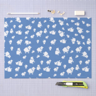 Papel De Seda Cartoon Sheep sobre fundo azul