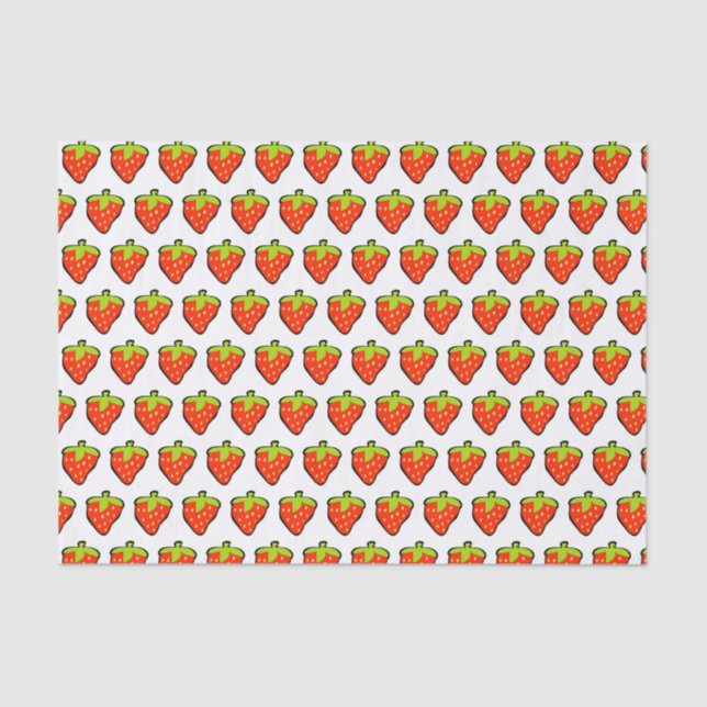 Papel De Seda Cartoon Strawberry Patterno (Frente )
