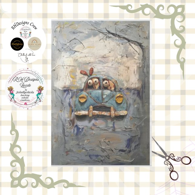 Papel De Seda Cartoons de carro com aparência texturizada (Criador carregado)