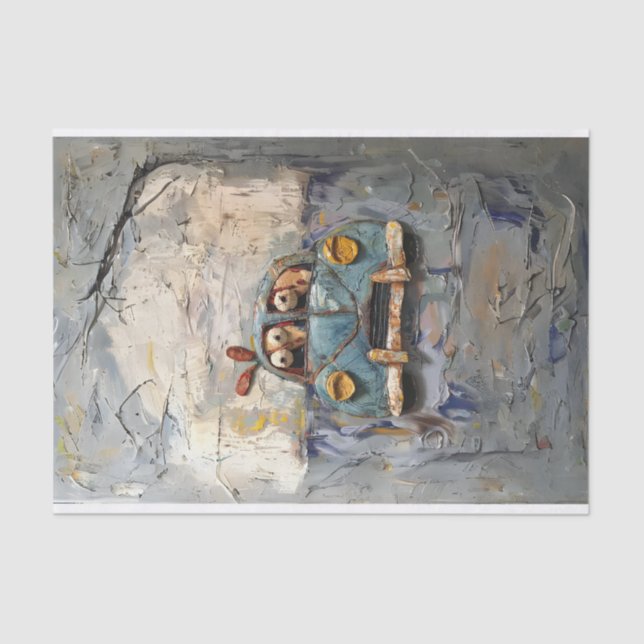 Papel De Seda Cartoons de carro com aparência texturizada (Frente )