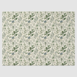 Papel De Seda Casa Botânica Verde Sage Cottagecore Aniversário E