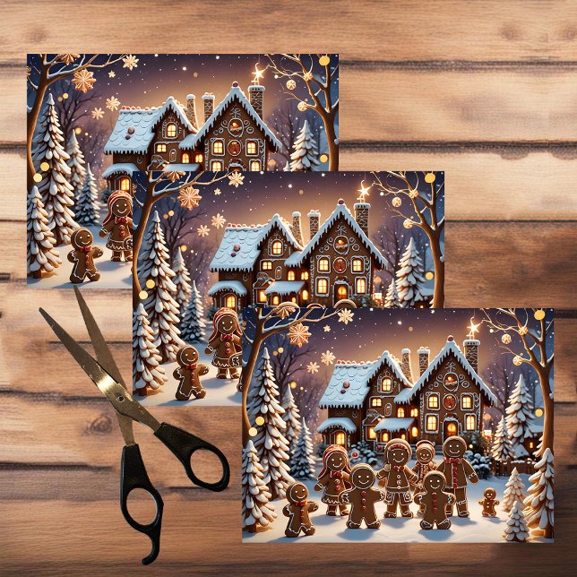 Papel De Seda Casa de pão de gengibre e família de pão de gengib (Criador carregado)