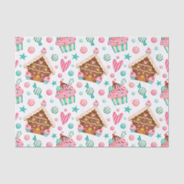 Papel De Seda Casa de Pão de Natal, Doces e Cupcakes