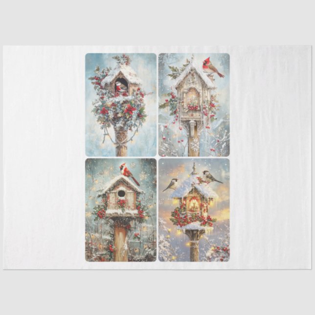 Papel De Seda Casa de passarinho de Natal (Frente )