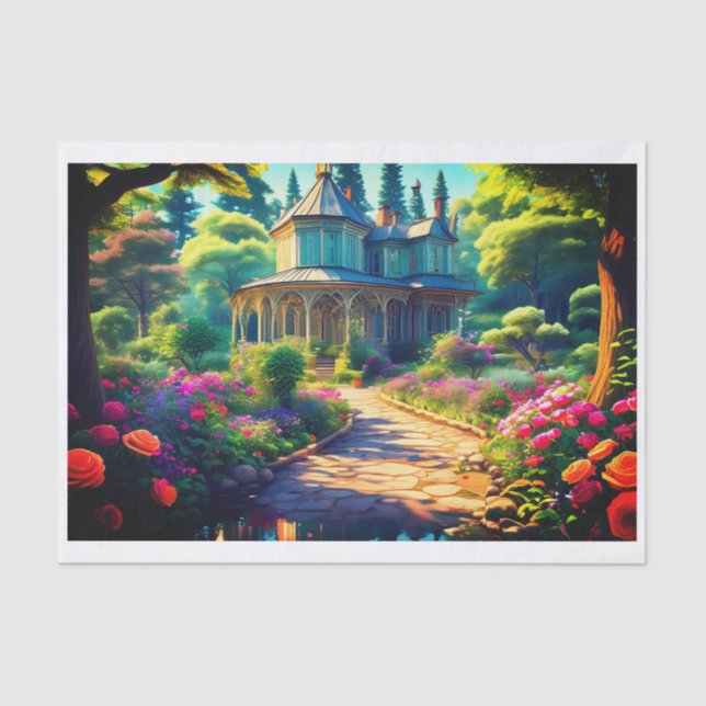 Papel De Seda Casa Vitoriana no bosque (Frente )