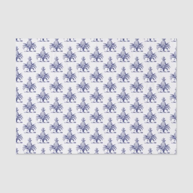 Papel De Seda Casaco de Abacaxi Azul-Pré-Papoila-Pré-Papoeira (Frente )