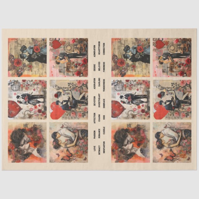 Papel De Seda Casal 3 Romântico de Fundo de Mídia Mista (Frente )