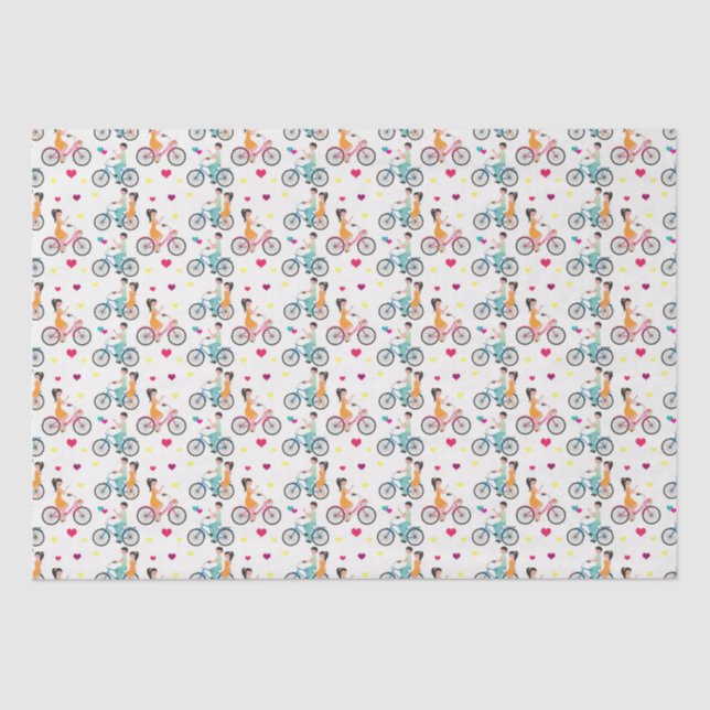 Papel De Seda Casal Bicicletos (Frente )
