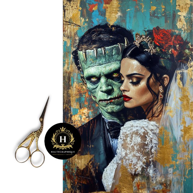 Papel De Seda Casal de casamento Noiva de Frankenstein Decoupage (Criador carregado)