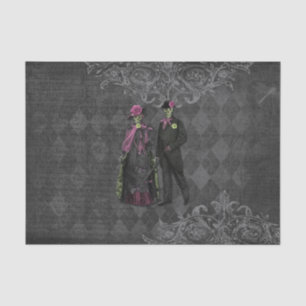 Papel De Seda Casal de esqueleto de Halloween