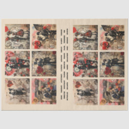 Papel De Seda Casal de fundo de mídia mista romântico 5