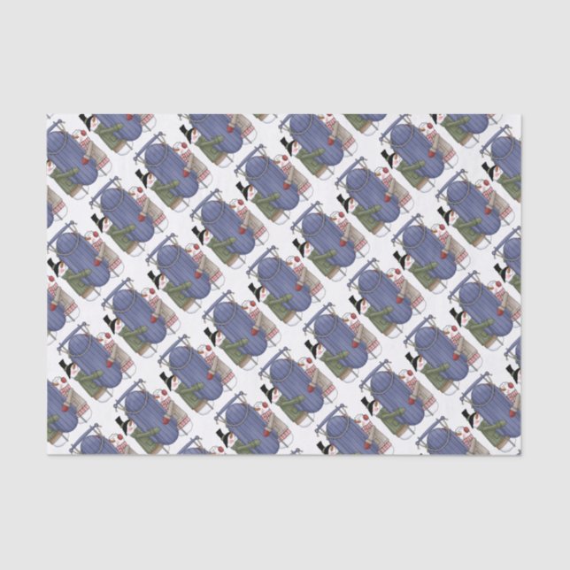 Papel De Seda Casal de neve com deslizamento (Frente )