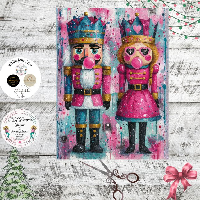 Papel De Seda Casal de Quebra-Nozes Decoupage Bubblegum Royalty (Criador carregado)