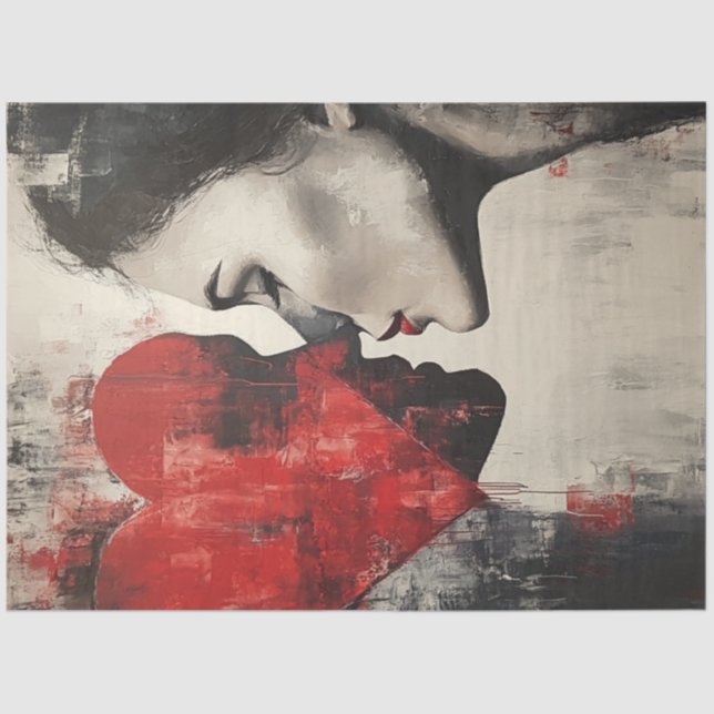 Papel De Seda Casal do Namorados de Desligar Abstrato (Frente )