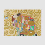 Papel De Seda Casal Gustav Klimt Fulfillment Nouveau<br><div class="desc">Gustav Klimt,  Fulfillment 1910-1911 Art Nouveau Casal com a assinatura do design de giro Klimt e bela pintura a ouro.</div>