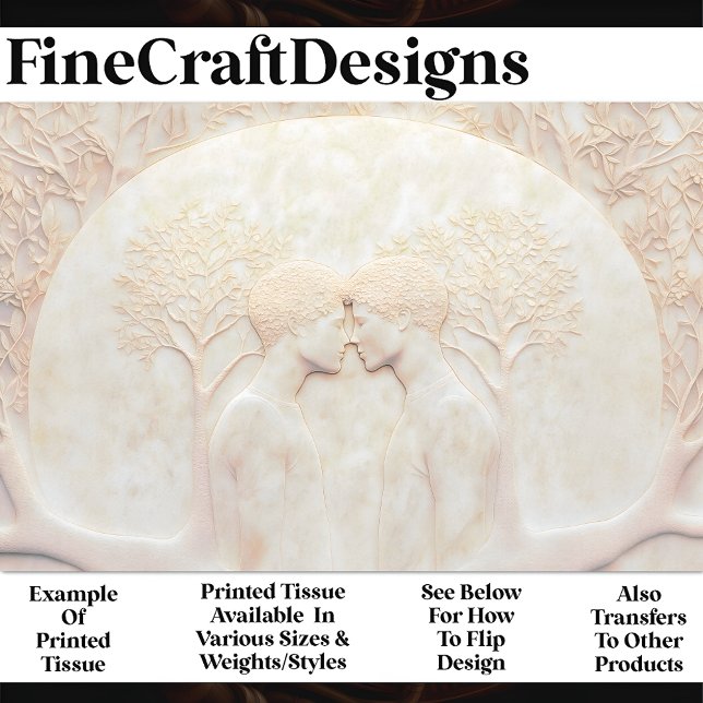 Papel De Seda Casal Marble LGBTQ Apaixonado Esculpindo A Dissoci (Criador carregado)