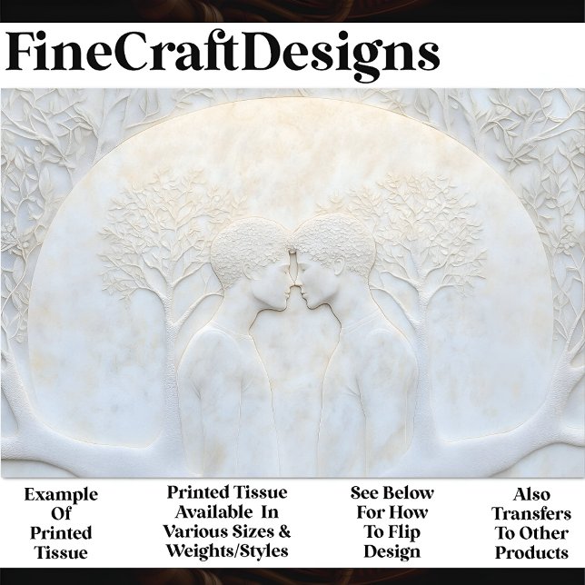 Papel De Seda Casal Marble LGBTQ Apaixonado Esculpindo Desenho X (Criador carregado)