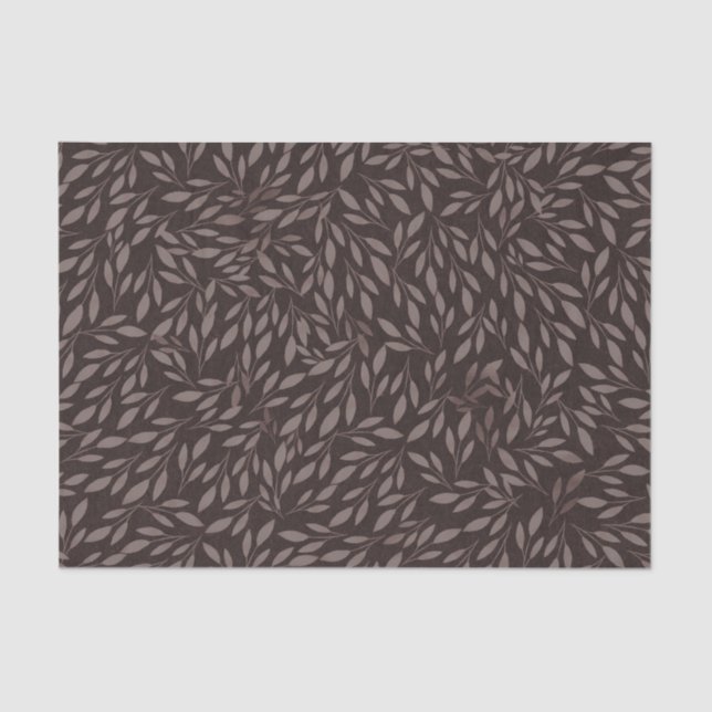 Papel De Seda Casamento Botânico Rosa Malva Chocolate Folhas (Frente )