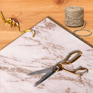 Papel De Seda Casamento Brilho Ouro Rosa Mármore Rosa Moderno