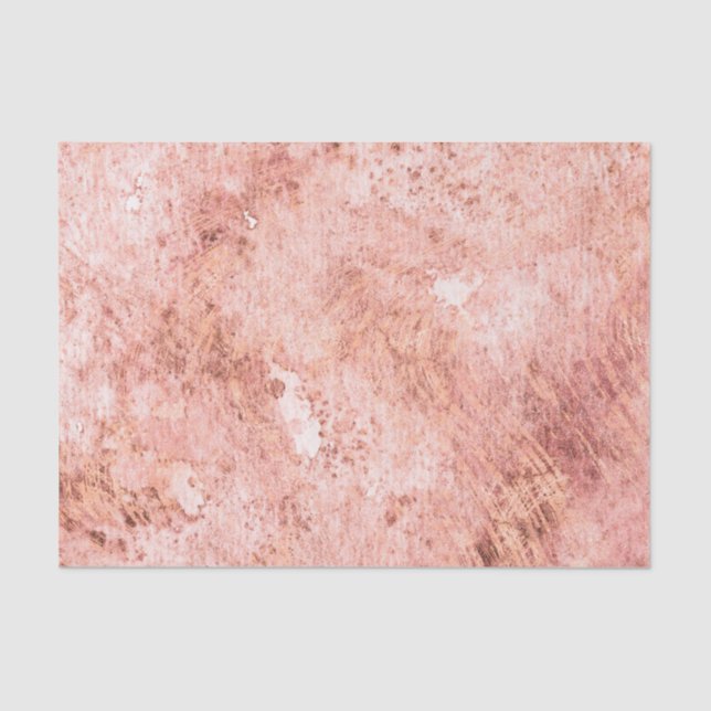 Papel De Seda Casamento Chic Peach Marble Watercolor (Frente )