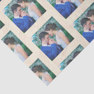 Papel De Seda Casamento com Padrão de Uma Foto Personalizada