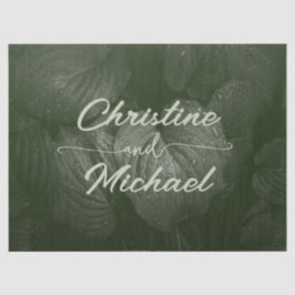 Papel De Seda Casamento da primavera elegante de folha verde