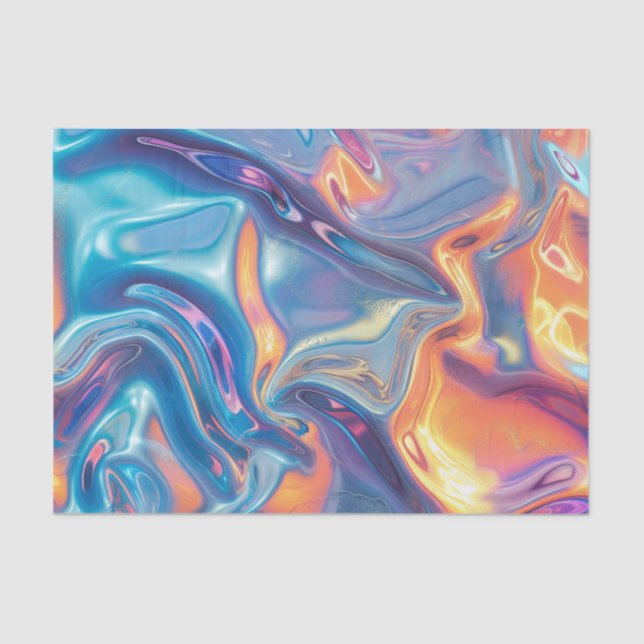 Papel De Seda Casamento de Aniversário Iridescente Metálico 5 (Frente )